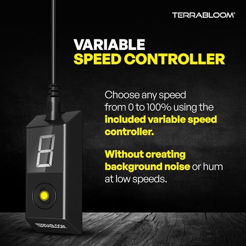 TerraBloom ECMF-100، مروحة مضمنة مقاس 4 بوصات مع وحدة تحكم رقمية في السرعة لنظام التدفئة والتهوية وتكييف الهواء (HVAC)، وتعزيز تدفق الهواء في القناة، وعادم خيمة النمو والترشيح in Kuwait