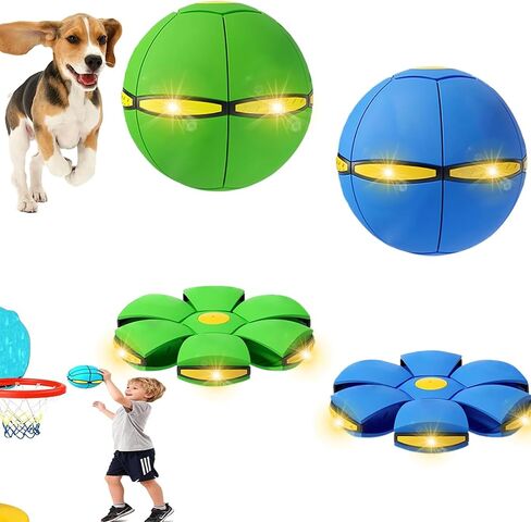 لعبة كرة الماعز 3pcs مع 6 أضواء ، كرة قرصية صحن فاصلة تفاعلية لتلعب تخصيب حصان كلب الماعز لبقرة الأغنام المزرعة (الأزرق والأخضر والوردي) in Kuwait
