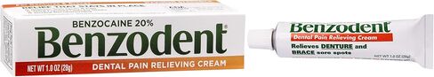 Benzodent Dental Pain Relieving Cream for Dentures and Braces, Topical Anesthetic, 1 Ounce Tube in Kuwait