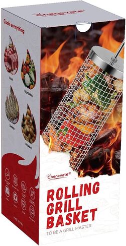 Rolling Grill Baskets,Gifts for Men,Grilling Accessories for Veggies—2 Pack in Kuwait