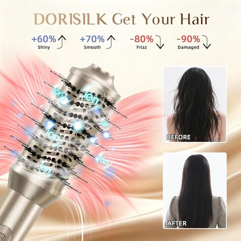 DORISILK Hair Dryer Brush Blow Dryer Brush in One 4 in 1, Hair Brush Blow Dryer 1000W Heating, Round Blowout Brush Hair Dryer and Styler Volumizer One Step for Short/Med/Long Hair Anti-Frizz in Kuwait