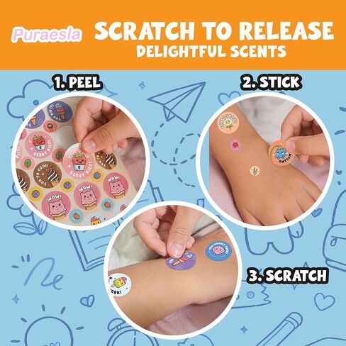 1700 PCS Smelly Scratch and Sniff Stickers by Puraesla - Kids Classroom Rewards with 15 Scents, Fun Scented Stickers for Teachers, Prizes, Motivational Incentive, Back to School Supplies in Saudi Arabia