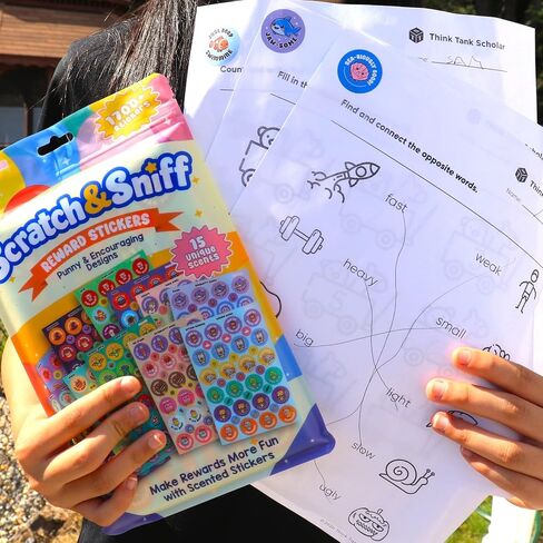1700 PCS Smelly Scratch and Sniff Stickers by Puraesla - Kids Classroom Rewards with 15 Scents, Fun Scented Stickers for Teachers, Prizes, Motivational Incentive, Back to School Supplies in Saudi Arabia