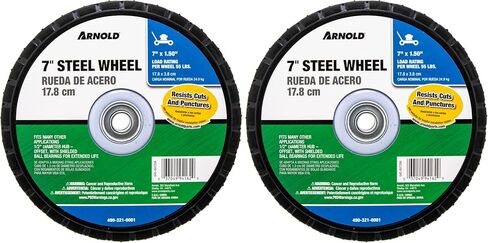 Arnold 7" Universal Replacement Steel Wheel with 55 lb. Load Rating, Black in Saudi Arabia