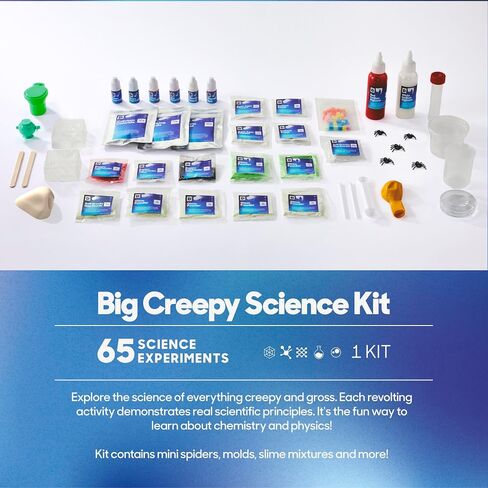 Discovery™ Big Creepy Science Lab – 65 Experiments STEM Kit for Kids| Slime, Reactions, Crystals & Gross Science| Educational Learning Project Activity Set| Chemistry & Physics Toy Gift| Ages 8+ in Saudi Arabia