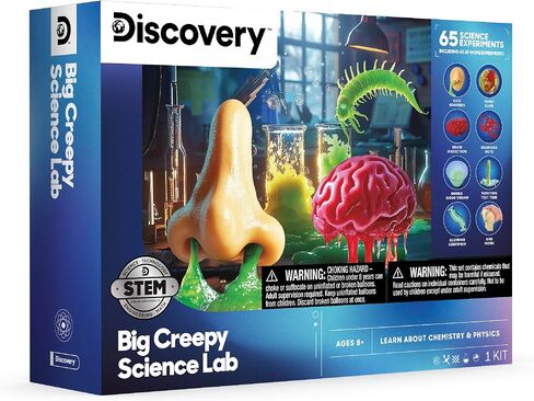 Discovery™ Big Creepy Science Lab – 65 Experiments STEM Kit for Kids| Slime, Reactions, Crystals & Gross Science| Educational Learning Project Activity Set| Chemistry & Physics Toy Gift| Ages 8+ in Saudi Arabia
