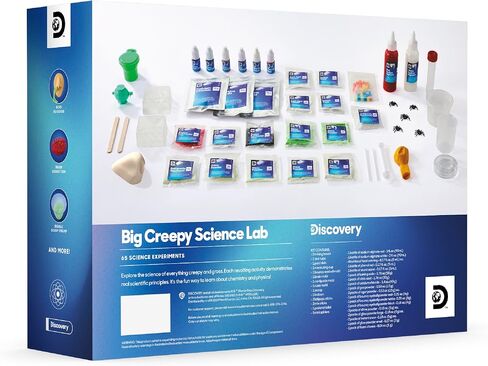 Discovery™ Big Creepy Science Lab – 65 Experiments STEM Kit for Kids| Slime, Reactions, Crystals & Gross Science| Educational Learning Project Activity Set| Chemistry & Physics Toy Gift| Ages 8+ in Saudi Arabia