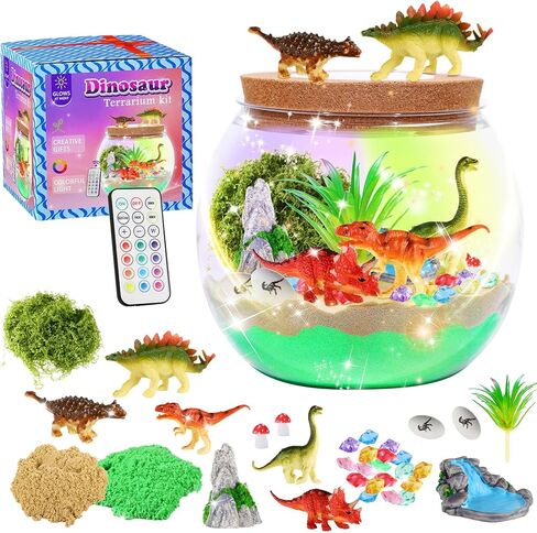 مجموعة الحرف اليدوية من Hannstar Unicorn Terrarium للأطفال - إضاءة ليلية LED وجهاز تحكم عن بعد لهدايا عيد ميلاد وحيد القرن للفتيات من سن 5 6 7 8 9 10 سنوات - هدايا عيد الميلاد للفتيات in Kuwait