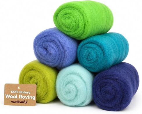 Woolbuddy Wool Roving Set for Needle Felting, 24 Colors Merino Wool Kit in Kuwait