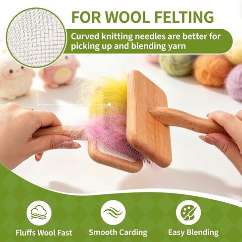 3 Pcs Wool Carders, Hand Card Brushes for Wool Needle Felting Craft Tools in Saudi Arabia