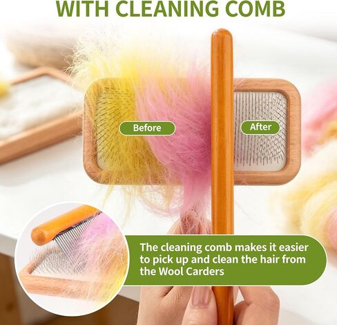 3 Pcs Wool Carders, Hand Card Brushes for Wool Needle Felting Craft Tools in Saudi Arabia