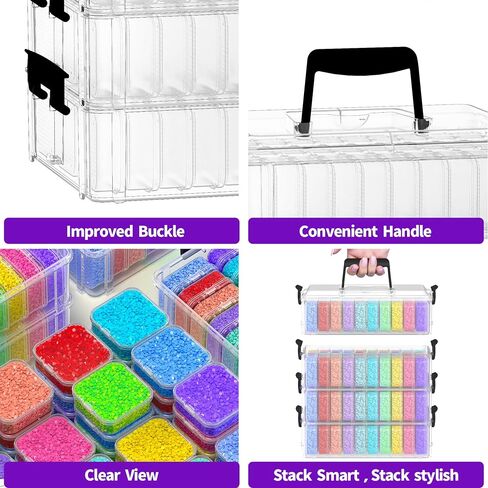 4-Tier Diamond Painting Storage Containers, 120 Pcs Large Capacity in Kuwait