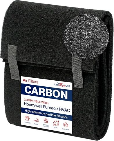 غطاء سرير Life SupplyUSA بديل كربون مسبق الفلتر 10 بوصة × 48 بوصة متوافق مع Honeywell 38002 يناسب 50250-S 24000 True HEPA والعديد من نماذج تنقية الهواء in Kuwait
