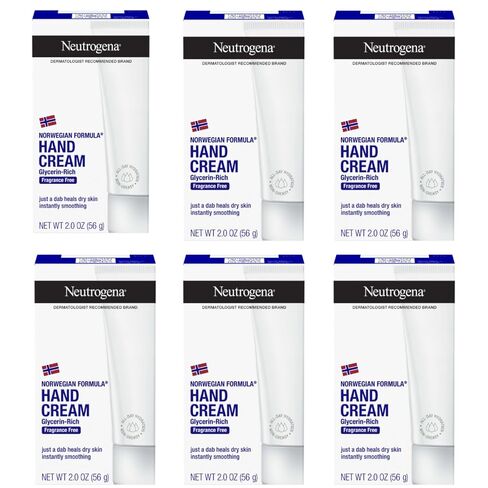 Neutrogena Norwegian Formula Moisturizing Hand Cream Formulated with Glycerin for Dry, Rough Hands, Fragrance-Free Intensive Hand Lotion, 2 oz, Pack of 6 (Package may vary) in Kuwait