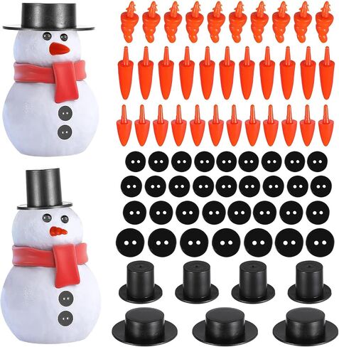 DEEPCRAFF 320pcs DIY Snowman Kit, Mini Hats, Noses & Buttons for Crafts in Kuwait
