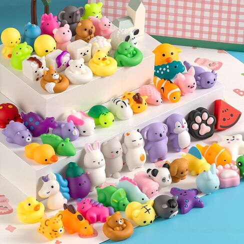 30 Pack Squishy Toys for Kids, Mini Mochi Squishies, Cute Kawaii Animal Squishy Pack, Soft Fidget Toys, Sensory Squeeze Toys, Party Favors, Goodie Bags Stuffers for Kids, Classroom Prizes in Kuwait