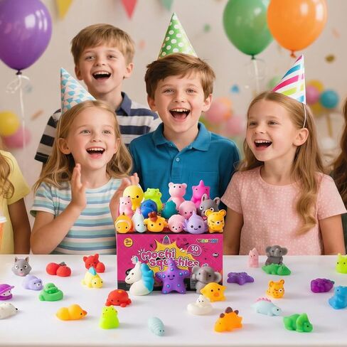 30 Pack Squishy Toys for Kids, Mini Mochi Squishies, Cute Kawaii Animal Squishy Pack, Soft Fidget Toys, Sensory Squeeze Toys, Party Favors, Goodie Bags Stuffers for Kids, Classroom Prizes in Kuwait