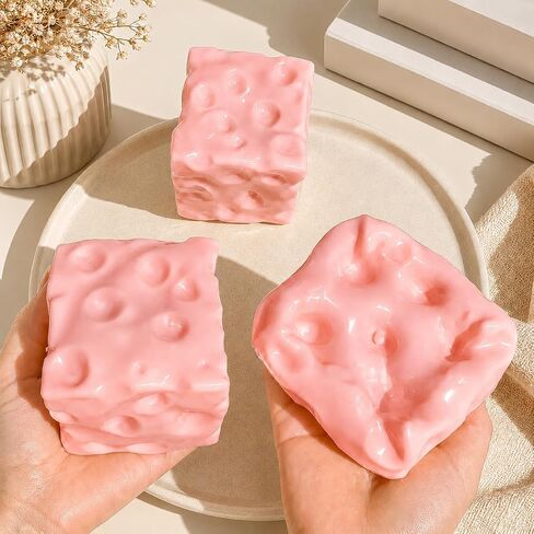 1PC Realistic Swiss Cheese Squishy Toy – Dough Texture Stress Relief Fidget Toy for Adults, Anxiety Relief Sensory Tool, Unique Desk Decor, Not Edible in Saudi Arabia