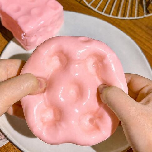 1PC Realistic Swiss Cheese Squishy Toy – Dough Texture Stress Relief Fidget Toy for Adults, Anxiety Relief Sensory Tool, Unique Desk Decor, Not Edible in Saudi Arabia
