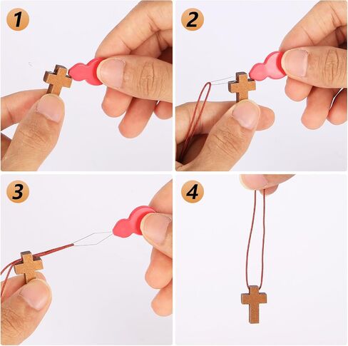 50/120/200 PCS 3 Colors Mini Wooden Prayer Cross Pendants, DIY Craft Charms in Saudi Arabia