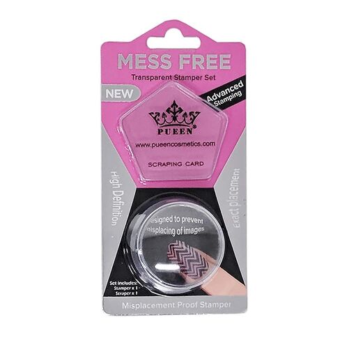 PUEEN 35mm HD Chunky Transparent Soft Stamper and Scraper Set - Nail Art - Stamping Tools - CLEAR - BH000706 in Kuwait
