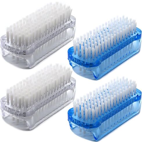 Nail Brush Two Sided Hand Fingernail Scrub Brushes Soft Stiff Bristles Scrubber Nails Toes Cleaning Brush for Men Women Kids,4 PCS in Kuwait
