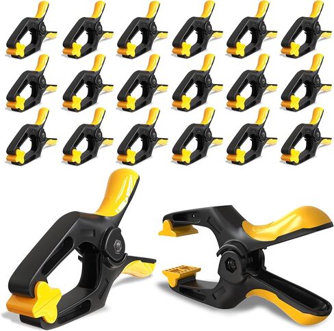 Small Spring Clamps 3 inch - 20 Pack Clamps for Backdrop Stand, Tarps, Crafts & Pool Cover with 1.5 Inch Mouth Opening - Mini Clamps for Photography Studio with Non-Detachable Jaw Pads in Kuwait