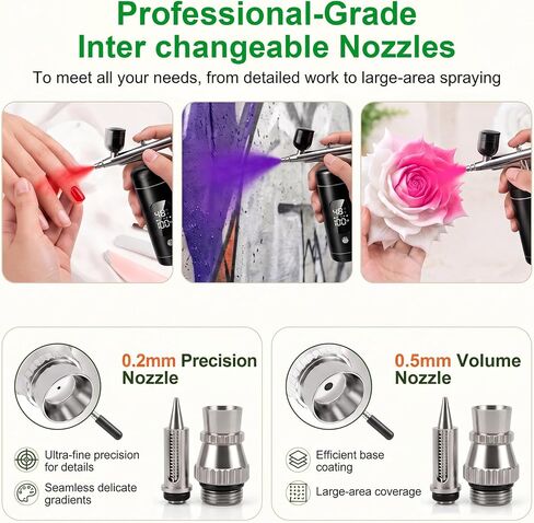 Cordless Airbrush Kit with Compressor, 48 PSI High Pressure, 3-Speed in Kuwait