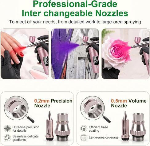 Cordless Airbrush Kit with Compressor, 48 PSI High Pressure, 3-Speed in Kuwait