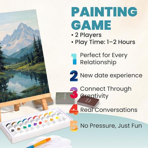 Painting Game Kit for Couples - Sip and Paint Date Night Set for Adults in Kuwait
