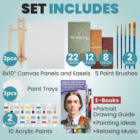 Painting Game Kit for Couples - Sip and Paint Date Night Set for Adults in Kuwait