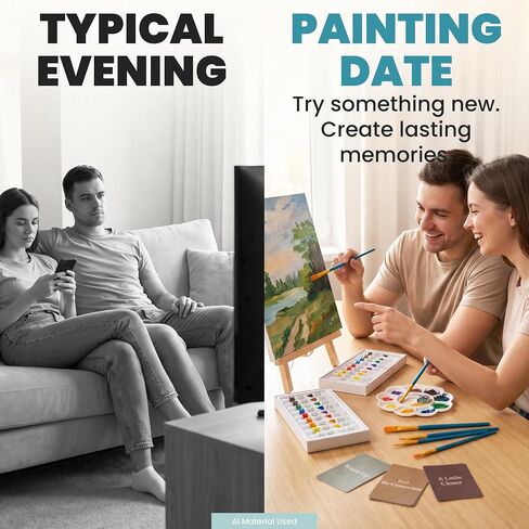 Painting Game Kit for Couples - Sip and Paint Date Night Set for Adults in Kuwait