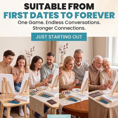 Painting Game Kit for Couples - Sip and Paint Date Night Set for Adults in Kuwait