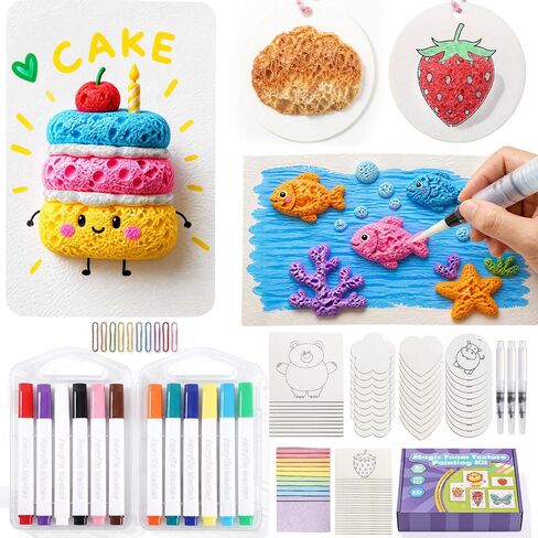 TMOL 103 Pcs Magic Foam Texture Painting Kit, Mess Free Craft Kits for Kids in Saudi Arabia