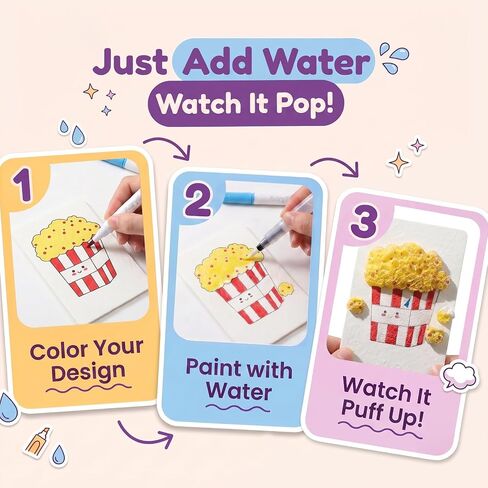 TMOL 103 Pcs Magic Foam Texture Painting Kit, Mess Free Craft Kits for Kids in Saudi Arabia
