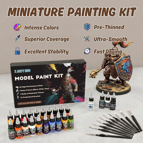 Model Paint Set, 34-Piece Miniature Painting Kit, Ready-to-Spray in Kuwait