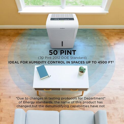 Ivation 4,500 Sq Ft Smart Wi-Fi Energy Star Dehumidifier with App, Continuous Drain Hose Connector, Programmable Humidity, 2.25 Gal Reservoir for Medium and Large Rooms (4,500 Sq Ft) in Saudi Arabia