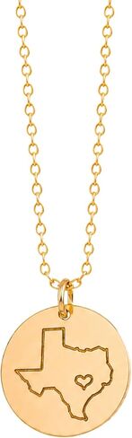 Personalized State Necklace, State Outline & Initial Heart Gift for Women in Saudi Arabia