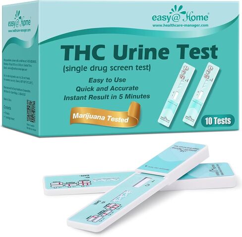 10 عبوات - مجموعة أدوات اختبار المخدرات ذات لوحة واحدة Easy@Home Marijuana (THC) - مجموعة أدوات اختبار مخدرات البول لشاشة THC مغلفة بشكل فردي مع مستوى قطع 50 نانوجرام/مل - EDTH-114 in Kuwait