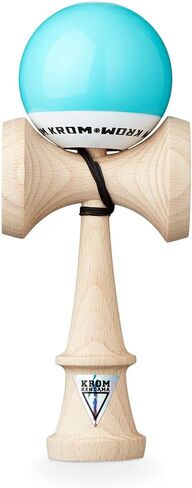 KROM - Kendama Toy POP LOL Sky Blue - High Wood Quality - Extra Strong - for Beginner and Pro - Gift Pack : Extra String + Stickers in Saudi Arabia