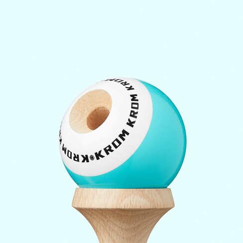 KROM - Kendama Toy POP LOL Sky Blue - High Wood Quality - Extra Strong - for Beginner and Pro - Gift Pack : Extra String + Stickers in Saudi Arabia