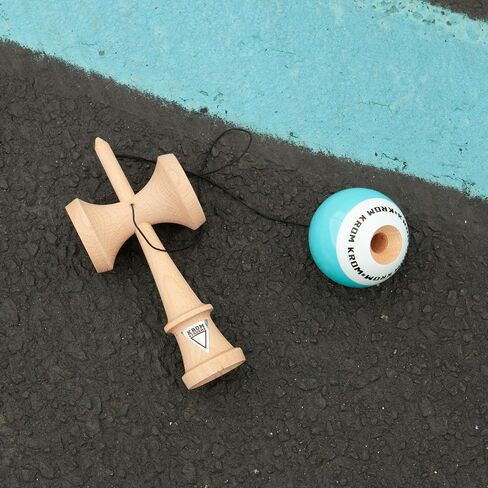 KROM - Kendama Toy POP LOL Sky Blue - High Wood Quality - Extra Strong - for Beginner and Pro - Gift Pack : Extra String + Stickers in Saudi Arabia
