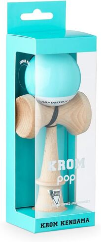 KROM - Kendama Toy POP LOL Sky Blue - High Wood Quality - Extra Strong - for Beginner and Pro - Gift Pack : Extra String + Stickers in Saudi Arabia