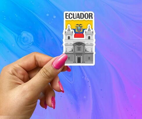 Ecuador Souvenir Stickers 3-Pack - Handmade Travel Collectible Decals - Flag & Landmark Design (3" Wide (Medium)) in Saudi Arabia