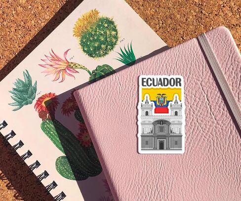 Ecuador Souvenir Stickers 3-Pack - Handmade Travel Collectible Decals - Flag & Landmark Design (3" Wide (Medium)) in Saudi Arabia