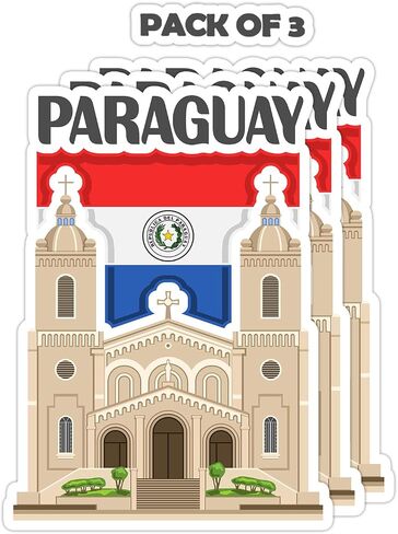 Paraguay Souvenir Stickers 3-Pack - Handmade Travel Collectible Decals - Flag & Landmark Design (2" Wide (Small)) in Saudi Arabia