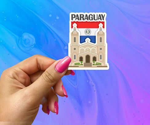Paraguay Souvenir Stickers 3-Pack - Handmade Travel Collectible Decals - Flag & Landmark Design (2" Wide (Small)) in Saudi Arabia
