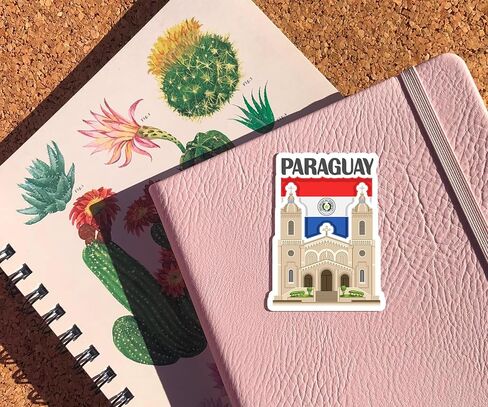 Paraguay Souvenir Stickers 3-Pack - Handmade Travel Collectible Decals - Flag & Landmark Design (2" Wide (Small)) in Saudi Arabia
