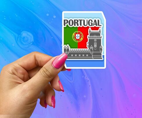 Portugal Souvenir Stickers 3-Pack - Handmade Travel Collectible Decals - Flag & Landmark Design (3" Wide (Medium)) in Saudi Arabia