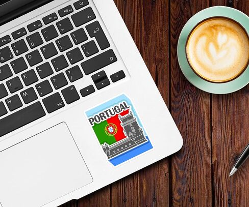 Portugal Souvenir Stickers 3-Pack - Handmade Travel Collectible Decals - Flag & Landmark Design (3" Wide (Medium)) in Saudi Arabia
